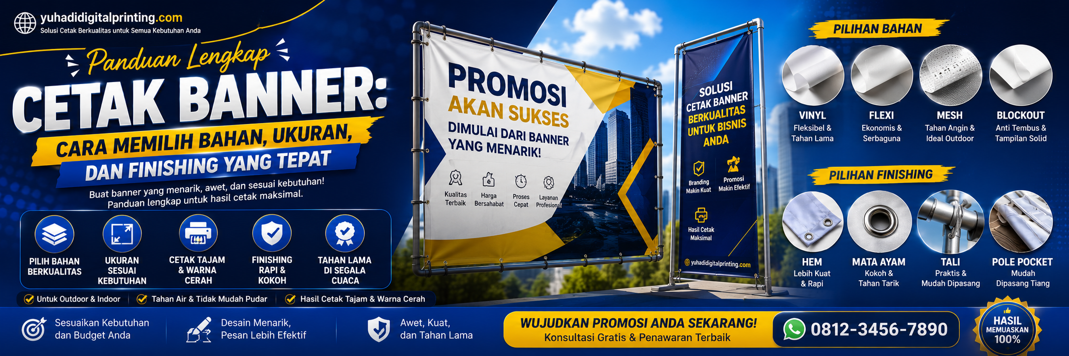 Panduan Lengkap Cetak Banner: Cara Memilih Bahan, Ukuran, dan Finishing yang Tepat