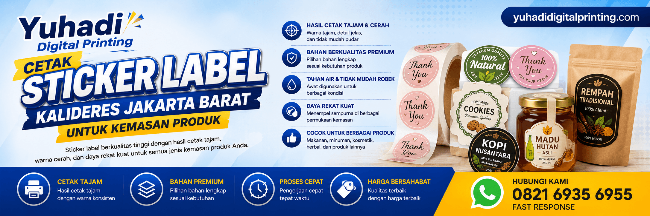 Cetak Sticker Label Kalideres Jakarta Barat untuk Kemasan Produk
