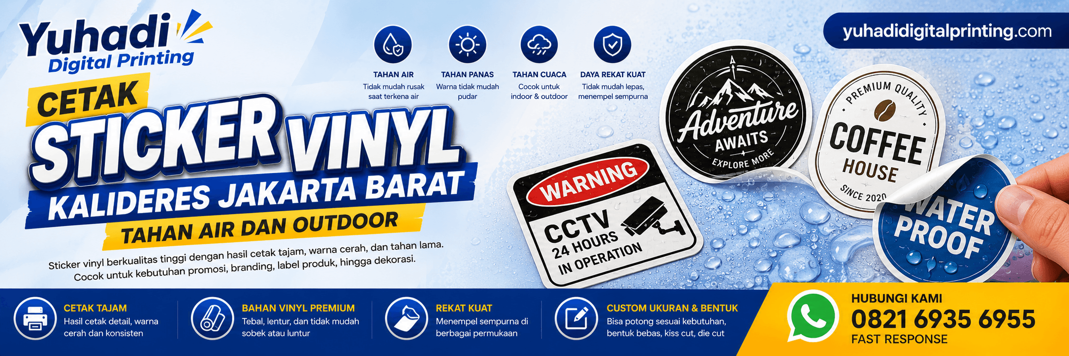 Cetak Sticker Vinyl Kalideres Jakarta Barat Tahan Air dan Outdoor