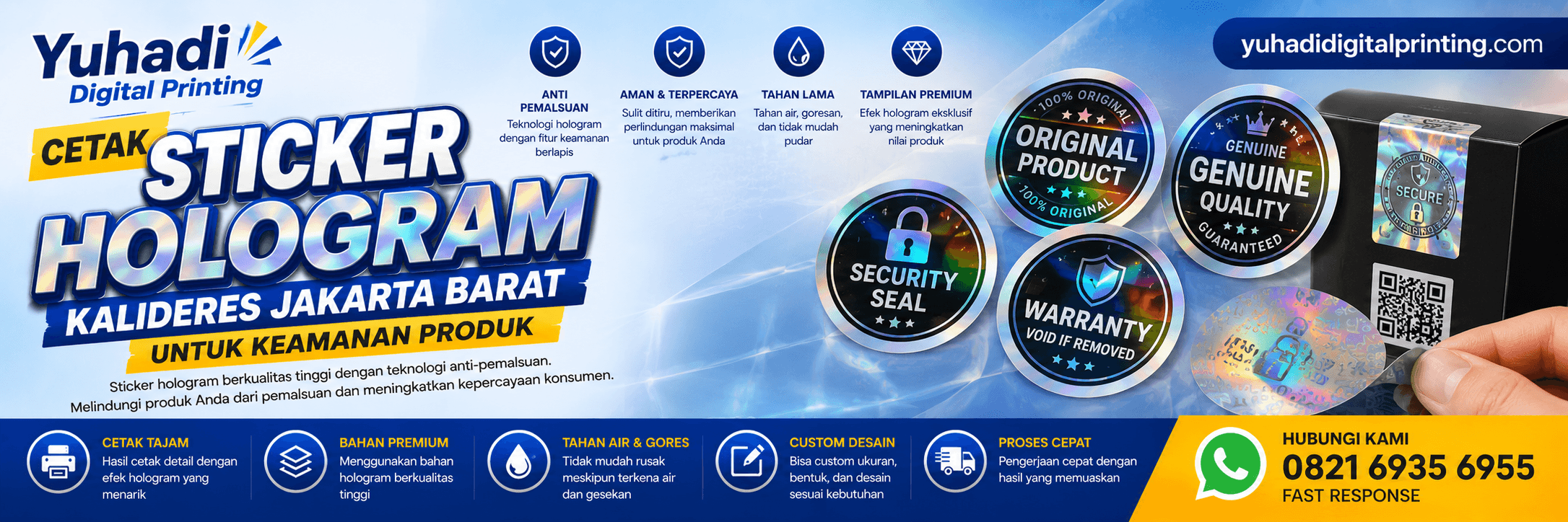 Cetak Sticker Hologram Kalideres Jakarta Barat untuk Keamanan Produk