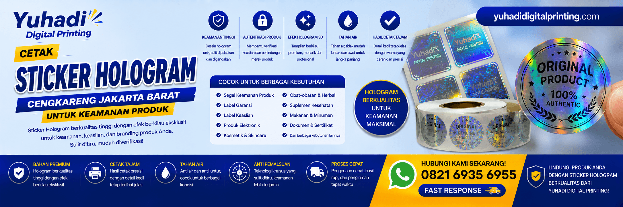 Cetak Sticker Hologram Cengkareng Jakarta Barat untuk Keamanan Produk