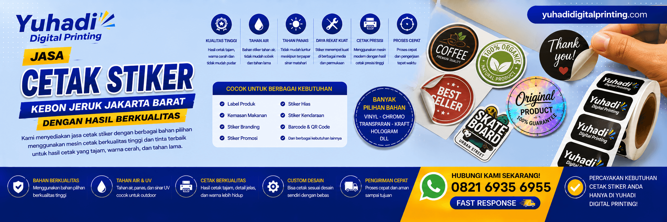 Cetak Stiker Kebon Jeruk Jakarta Barat dengan Hasil Berkualitas