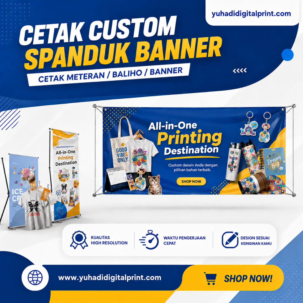 Custom Spanduk / Mmt / Baliho / Banner Bahan China 280 Gsm