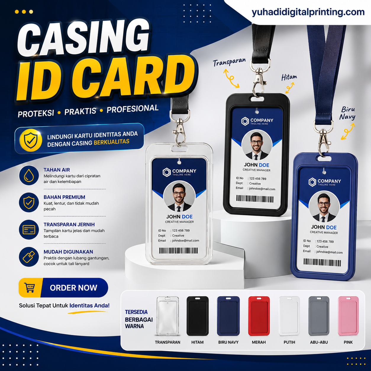 Tempat Casing Id Card Holder 1 Sisi Lentur Case 1 Sisi  - Sarung Ktp