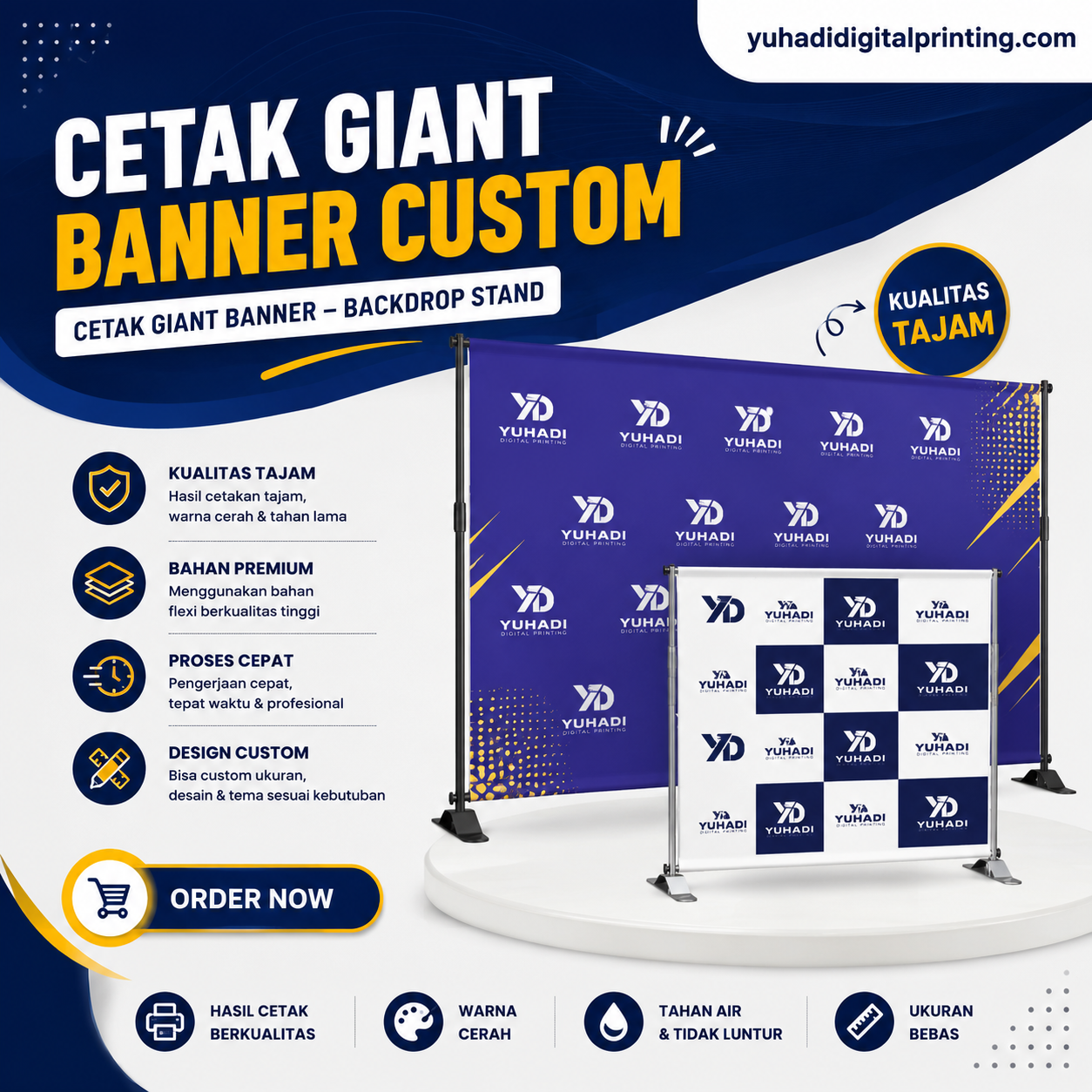 Cetak Giant Banner - Spanduk Jumbo - Backdrop Stand