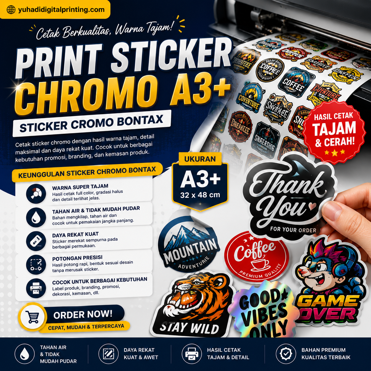 Print Sticker Chromo A3+ Sticker Chromo Bontax / Kromo