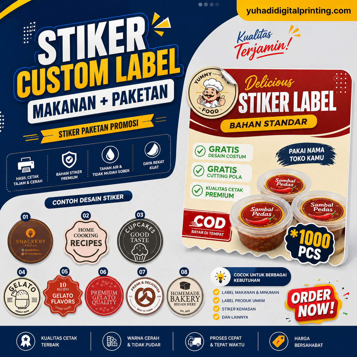 Paket Sticker Label Makanan UMKM Standart / Chromo