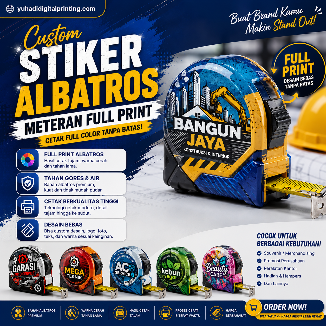 Custom Stiker Albatros Meteran Sticker Full Print