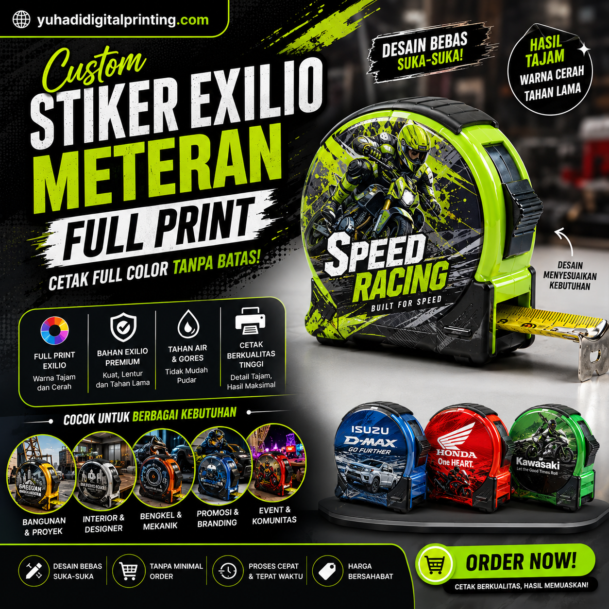 Custom Stiker Exilio Meteran Sticker Full Print