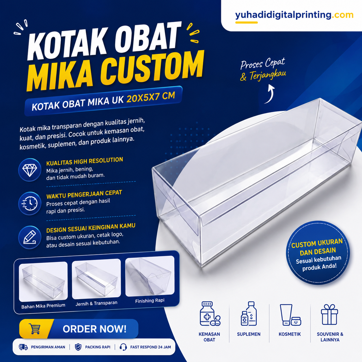 Kotak Obat Mika Apotek / Tempat Obat isi 25 kotak
