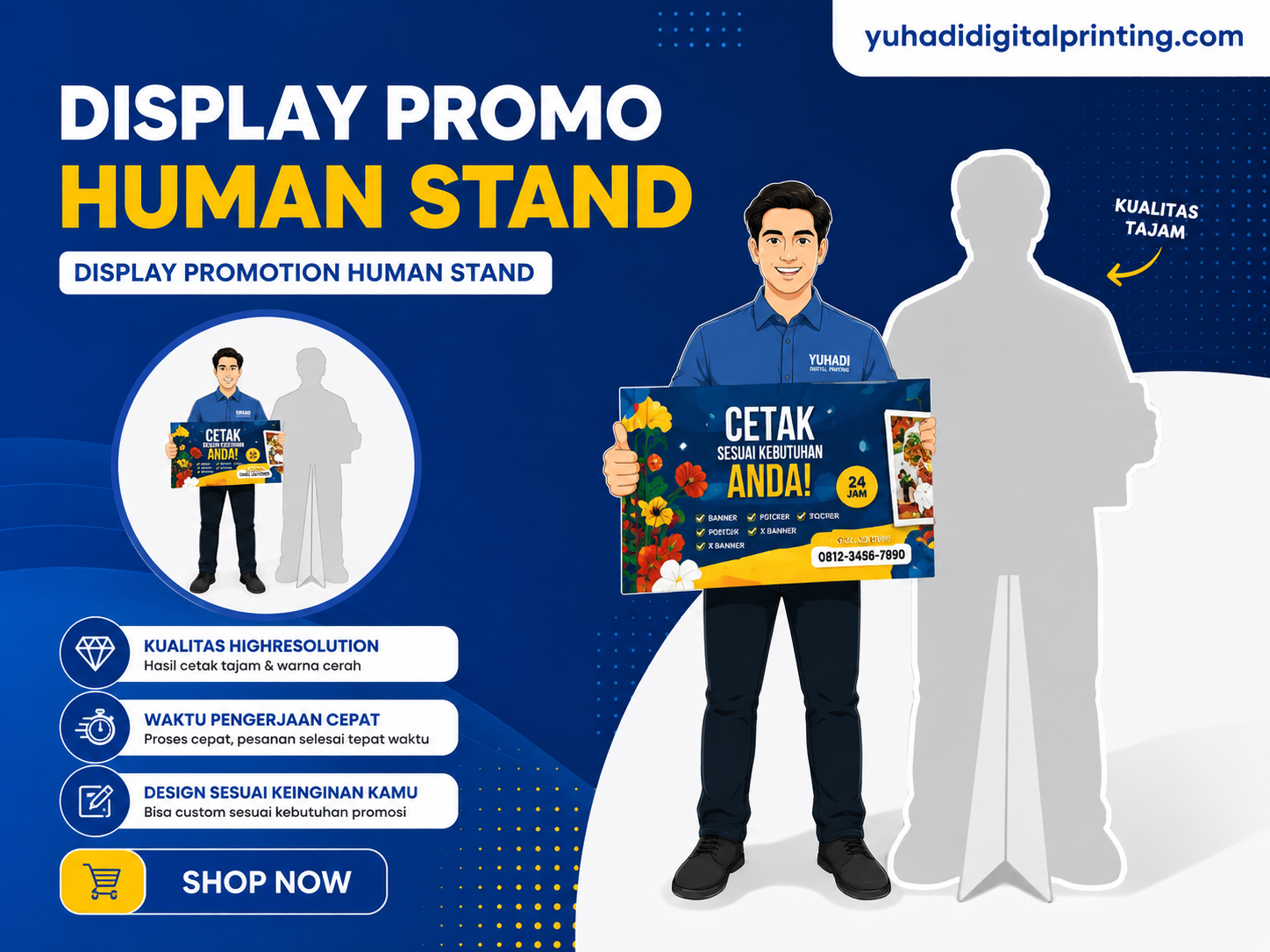 Human Standing Custom | Standee Karakter / Figur Custom | Foam Board & Impraboard