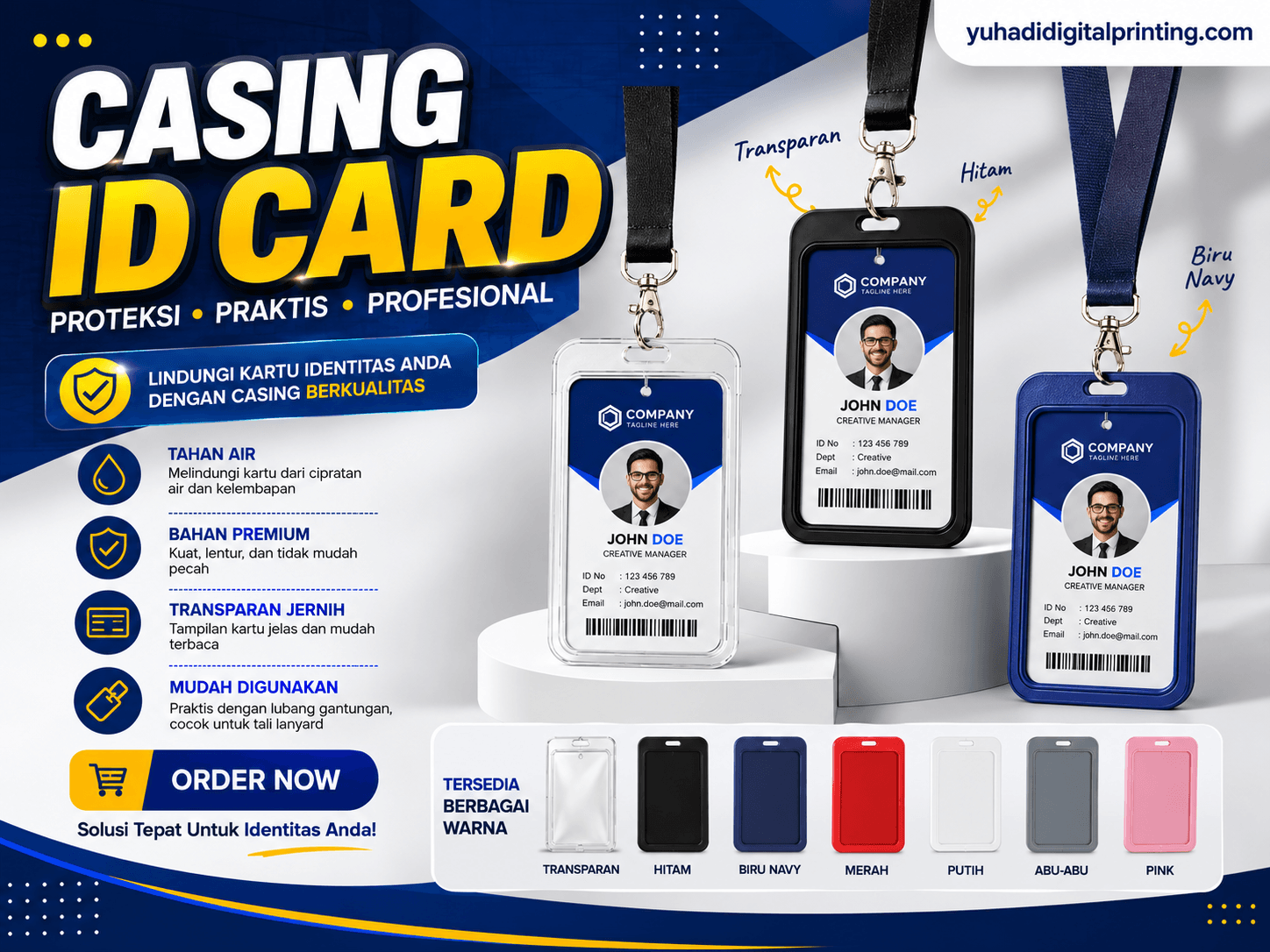 Tempat Casing Id Card Holder 1 Sisi Lentur Case 1 Sisi  - Sarung Ktp