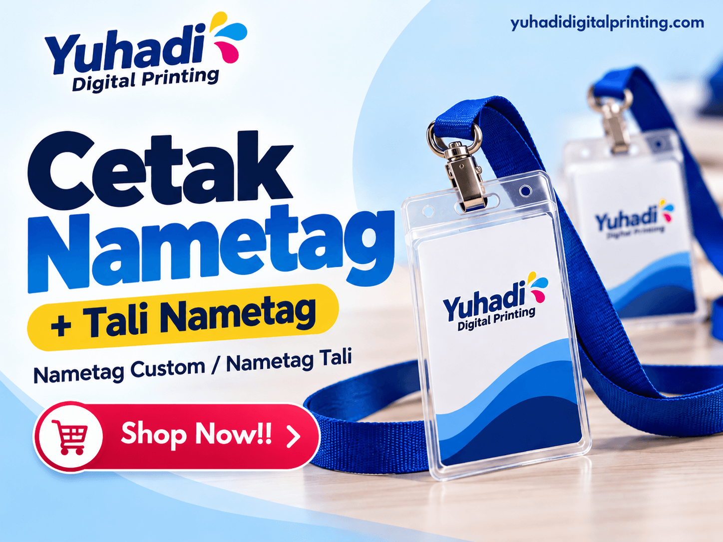 Cetak Nametag + Tali Nametag / Nametag Custom / Nametag Tali