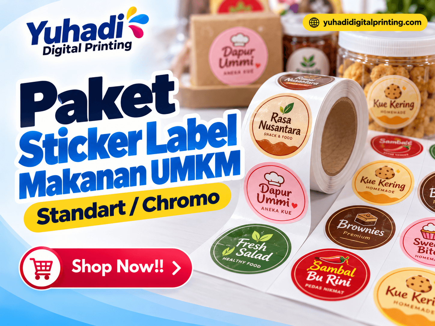 Paket Sticker Label Makanan UMKM Standart / Chromo